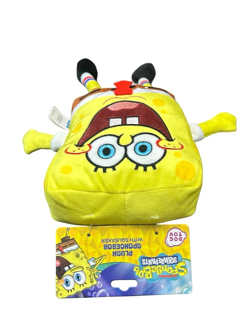 SpongeBob Plush With Squeaker & Crinkle Sound Dog Toy 10 Inch New With Tags